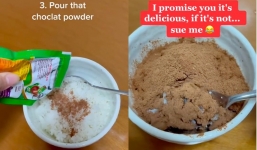 Món ăn độc lạ khiến nhiều người ngỡ ngàng: Cơm trộn bột milo