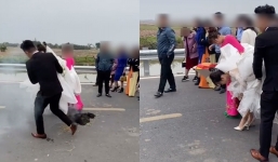 Đôi vợ chồng mới cưới ở Nam Định ‘bay qua’ làn khói mù mịt: Lễ nghi hay sự cố?