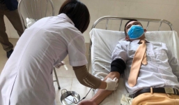 Trung úy CSGT hiến máu cứu một em học sinh qua cơn nguy kịch