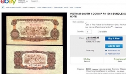 Tờ tiền 1.000VNĐ của Việt Nam được rao bán tại Nhật với mức giá ‘trên trời’