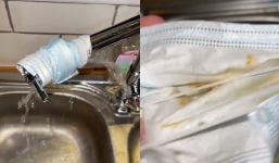 Xuất hiện trào lưu cuốn khẩu trang vào vòi nước để kiểm tra độ sạch