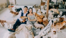 Cặp đôi ‘con sen’ chụp ảnh cưới cùng 300 chú chó, mèo do mình nuôi dưỡng