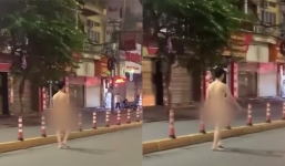 Clip: Thanh niên ‘tồng ngồng’, ‘chân đất’ thong thả đi giữa phố Hải Phòng