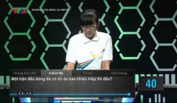 Câu hỏi Olympia: Một trận đấu bóng đá có tối đa bao nhiêu hiệp? Trả lời 2, thí sinh liền mất điểm