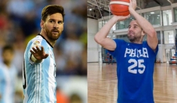 Chuyện lạ: Đồng đội của Messi bất ngờ chuyển sang chơi bóng rổ