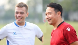 CHÙM ẢNH: Cầu thủ Thép Xanh Nam Định rạng rỡ tập luyện sau 1 tuần xả trại