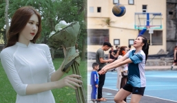 Nữ VĐV bóng chuyền ĐH Mỏ-Địa chất sở hữu nhan sắc không kém hoa hậu khiến CĐV xao xuyến