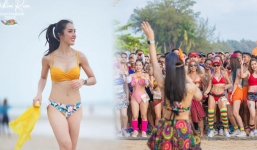 Choáng ngợp trước nhan sắc dàn Á hậu, hot girl mặc bikini chạy đua ở bãi biển Thái Lan