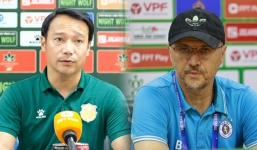 V-League 2023: Thuyền trưởng Hà Nội FC khen học trò, HLV Vũ Hồng Việt nói gì về trọng tài?