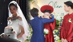 Đoàn Văn Hậu - Doãn Hải My nên duyên vợ chồng: Cô dâu vàng đeo trĩu cổ, bật khóc nức nở