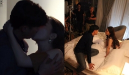 Quỳnh Nga tung loạt ảnh hậu trường cảnh ‘nóng’ với Quốc Trường trong ‘Về nhà đi con'