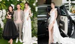 Quỳnh Nga dùng Roll Royce triệu đô đi sự kiện, mặc đầm trắng đối nghịch với Bảo Thanh