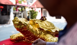 Xuất hiện “cụ” rùa Hồ Gươm mạ vàng 9999