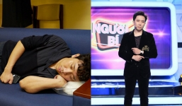 Trấn Thành tranh thủ nghỉ ngơi, nằm co ro ngủ trong hậu trường