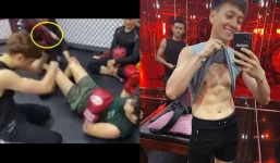 Ngô Kiến Huy hỗ trợ bạn tập gym, hành động bạo lực khiến fan tái mặt
