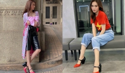 Ngọc Trinh lép vế hơn hẳn Lan Ngọc khi đụng hàng đôi giày sang chảnh