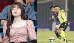 Huỳnh Anh xuất hiện trên khán đài, nói 1 câu tiết lộ quan hệ hiện tại với Quang Hải