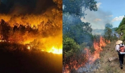 Cháy rừng lan ra 3 huyện ở Nghệ An, cả ngàn người đội nắng dập lửa