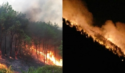 Rừng Nghệ An lại cháy dữ dội, đỏ rực cả một vùng trời trong đêm
