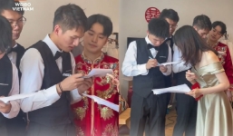 Đi rước dâu phải làm bài thi IELTS, cô dâu, chú rể được khen ngợi