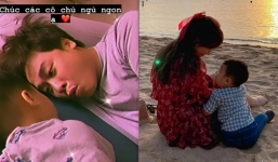 Giữa đêm, Hòa Minzy bất ngờ chia sẻ khoảnh khắc bình yên của ông xã và con trai