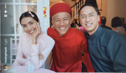 Tăng Thanh Hà diện áo dài cực 'hack tuổi', tạo dáng nhí nhảnh bên ông xã Louis Nguyễn khiến netizen thích thú