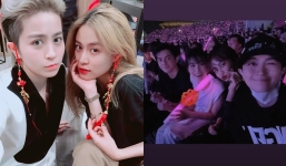 Gil Lê - Hoàng Thùy Linh ton sur ton, chụp ảnh thân thiết khi xem show Mỹ Tâm