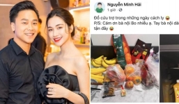 Ông xã khoe đồ cứu trợ của mẹ gửi vào nơi cách ly, Hòa Minzy lập tức chọc ghẹo