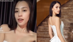 Tiểu Vy bắt trend biến hình, chiếc khăn tắm mỏng manh khiến người xem 'đứng hình'