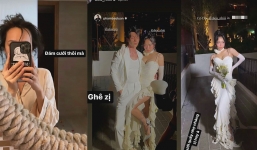 Hình ảnh 'tàn tiệc' của Anh Tú và Diệu Nhi sau khi 'quẩy tới nóc' trong đám cưới