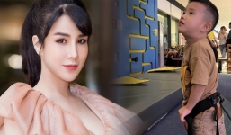 Diệp Lâm Anh không khỏi xót xa khi gặp lại con sau 2 tuần xa cách