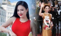 Ngược dòng thời gian, Angela Phương Trinh từng gây chú ý khi mang tranh Đông Hồ lên thảm đỏ Cannes
