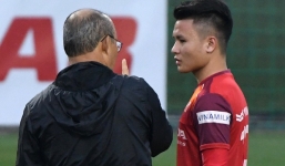 Quang Hải cùng đồng đội tại U22 Việt Nam đánh bại ĐTQG trong trận đấu tập