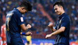 Nã tới 5 bàn vào lưới đối thủ, U23 Thái Lan tạm vươn lên đầu bảng A 