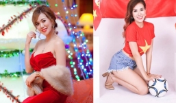 Hot girl Mai Thỏ tái xuất với loạt ảnh cổ vũ U23 Việt Nam 