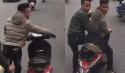 Xác định danh tính nam thanh niên đầu trần đánh võng tạt đầu xe chở tân binh