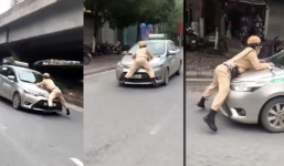 Tài xế taxi hất CSGT lên nắp capo rồi bỏ chạy 