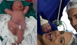 Vừa chào đời, bé sơ sinh đã gây bão mạng bằng dáng ngủ quá 'bá đạo'