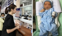 Hoa hậu Đỗ Mỹ Linh đến bệnh viện hỗ trợ chi phí cho bé sơ sinh bị bỏ rơi dưới hố ga