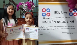 Không được nhận giấy khen, ông bố in hẳn 'giấy like' tặng con gái lớp 1 