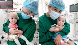 Trúc Nhi, Diệu Nhi cười tít mắt, hạnh phúc khi được ba mẹ bế