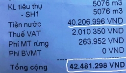 Một hộ gia đình ở Huế choáng váng với hóa đơn tiền nước lên đến hơn 42 triệu đồng
