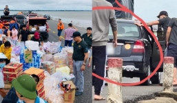Người đàn ông đi ô tô sang chảnh, tiện tay 'cầm nhầm' phần quà từ thiện cho người dân vùng lũ làm dân mạng nổi điên
