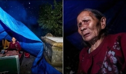 Cụ bà 83 tuổi dựng lều chạy lũ ngay cạnh mộ chồng: 'Đêm đầu tiên, tôi cứ tưởng sẽ đi rồi'