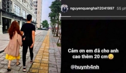 Xôn xao hình ảnh Quang Hải đăng tải: 'Cảm ơn em đã cho anh cao thêm 20cm' hậu 'quay xe' với Huỳnh Anh