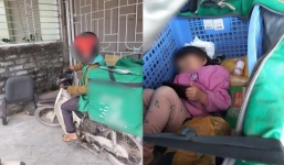 Chú shipper giao hàng giữa giá rét, hình ảnh đứa con ngồi trong thùng hàng khiến ai cũng xót xa 