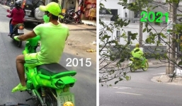 6 năm một phong cách, thanh niên diện nguyên set đồ xanh nõn chuối chạy xe ngoài đường làm dân tình xôn xao