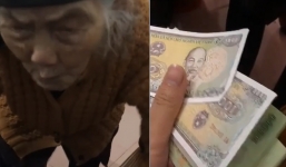 Thương cháu đi làm xa, cụ bà 104 tuổi dúi vội vào tay mấy đồng tiền làm dân mạng cảm động 
