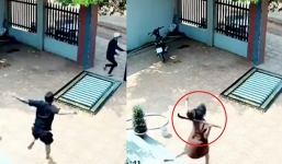 Trộm bẻ khóa đột nhập vào nhà, vợ bầu 5 tháng cầm 'hàng nóng' ra yểm trợ chồng