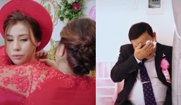 Ngày con gái về nhà chồng, bố ngồi bần thần một góc lau nước mắt khiến dân mạng xúc động